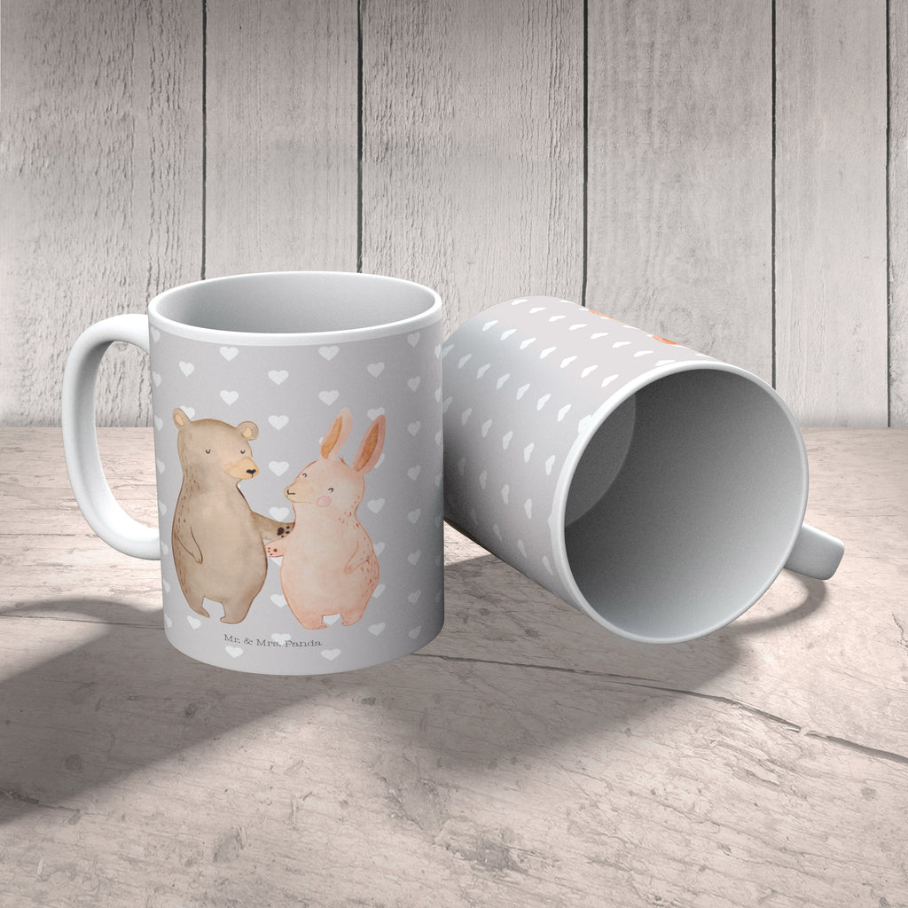 Tasse Bär Hase Umarmen Becher, Kaffeetasse, Kaffeebecher, Tee, Frühstück, Büro, Liebe, Partner, Freund, Freundin, Ehemann, Ehefrau, Heiraten, Verlobung, Heiratsantrag, Liebesgeschenk, Jahrestag, Hocheitstag, Freunde, bester Freund, Hase, Bär, Bärchen, best friends