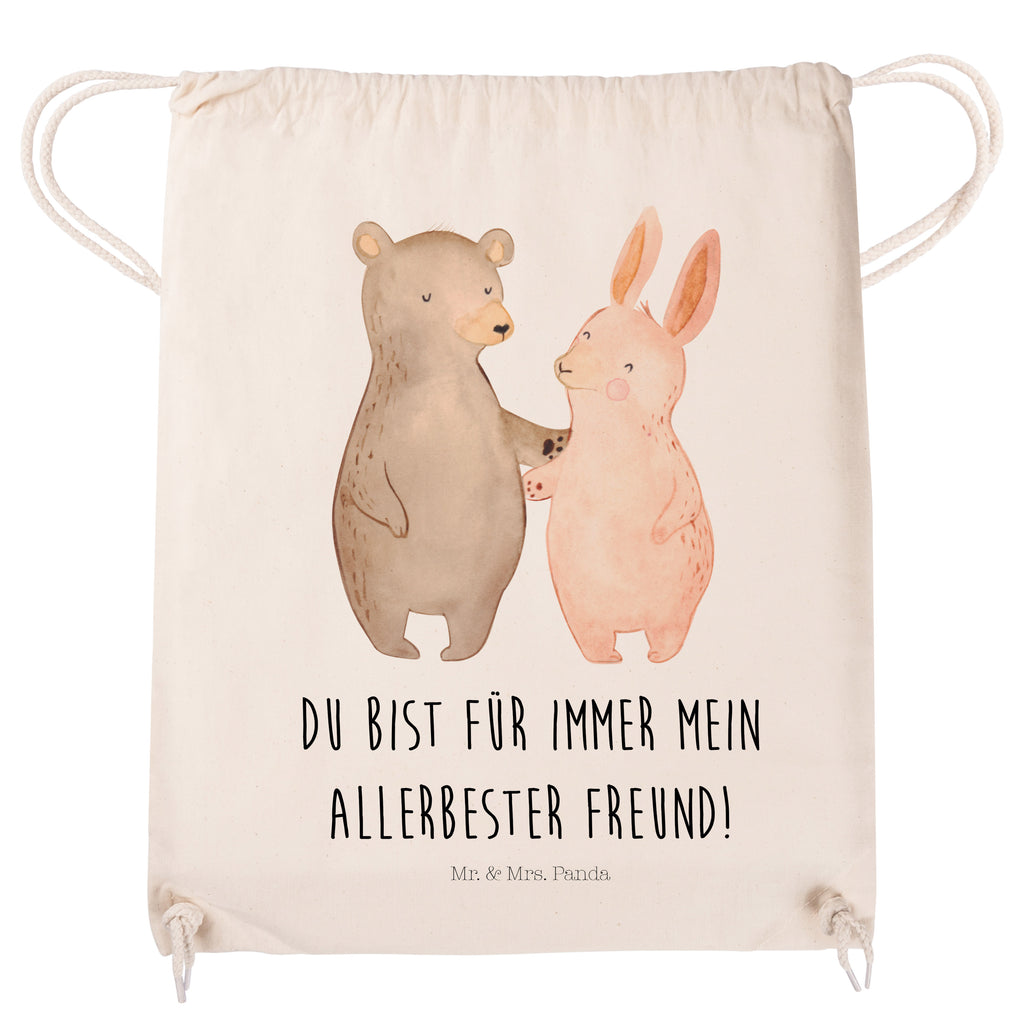 Sportbeutel Bär Hase Umarmen Turnbeutel, Beutel, Sporttasche, Tasche, Stoffbeutel, Liebe, Partner, Freund, Freundin, Ehemann, Ehefrau, Heiraten, Verlobung, Heiratsantrag, Liebesgeschenk, Jahrestag, Hocheitstag, Freunde, bester Freund, Hase, Bär, Bärchen, best friends
