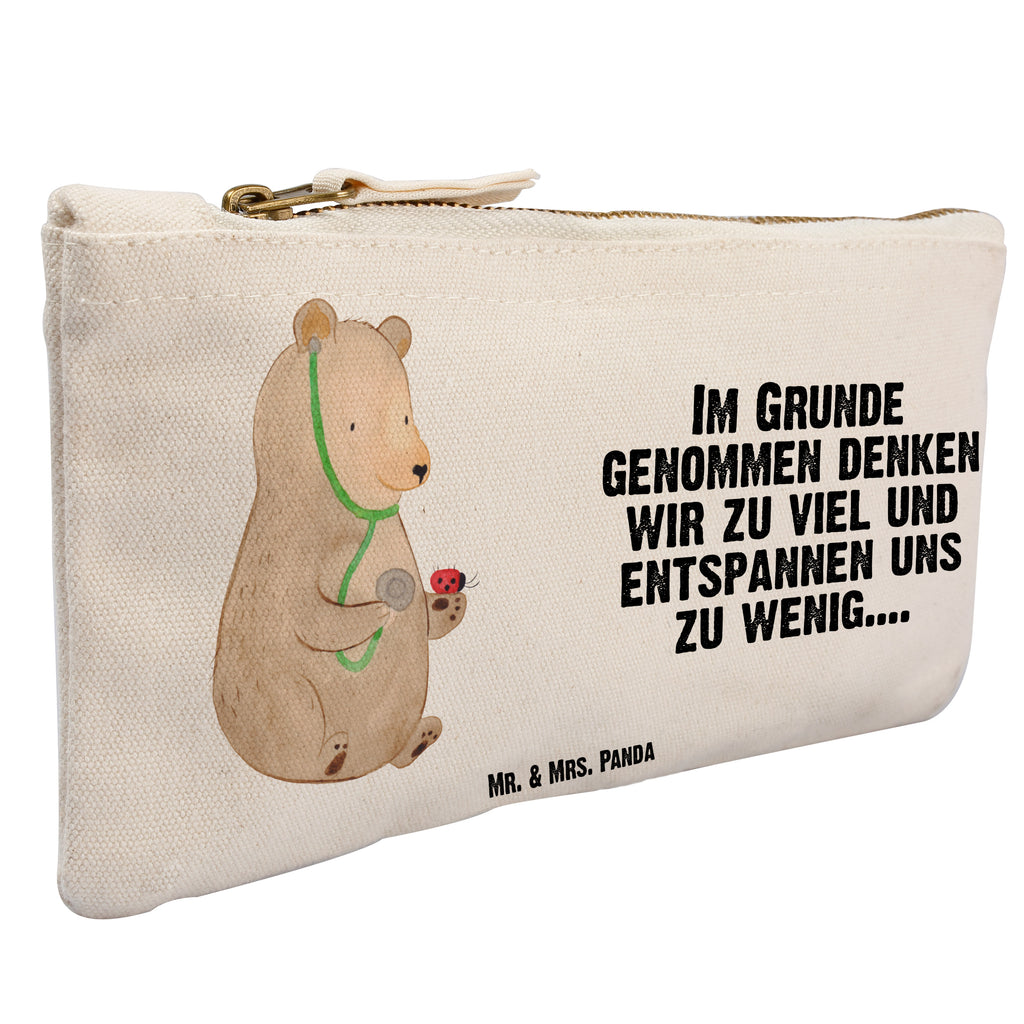 Schminktasche Bär Arzt Schminktasche, Kosmetiktasche, Kosmetikbeutel, Stiftemäppchen, Etui, Federmappe, Makeup, XXL, Schminketui, Kosmetiketui, Schlamperetui, Bär, Teddy, Teddybär, Arzt, Ärztin, Doktor, Professor, Doktorin, Professorin