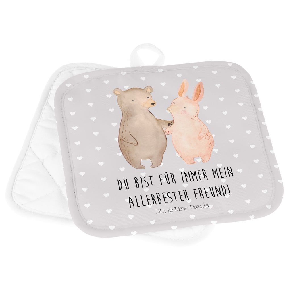 2er Set Topflappen  Bär Hase Umarmen Topflappen, Topfuntersetzer, Ofenhandschuh, Topflappen Set, Topflappen lustig, Topflappen mit Spruch, Liebe, Partner, Freund, Freundin, Ehemann, Ehefrau, Heiraten, Verlobung, Heiratsantrag, Liebesgeschenk, Jahrestag, Hocheitstag, Freunde, bester Freund, Hase, Bär, Bärchen, best friends