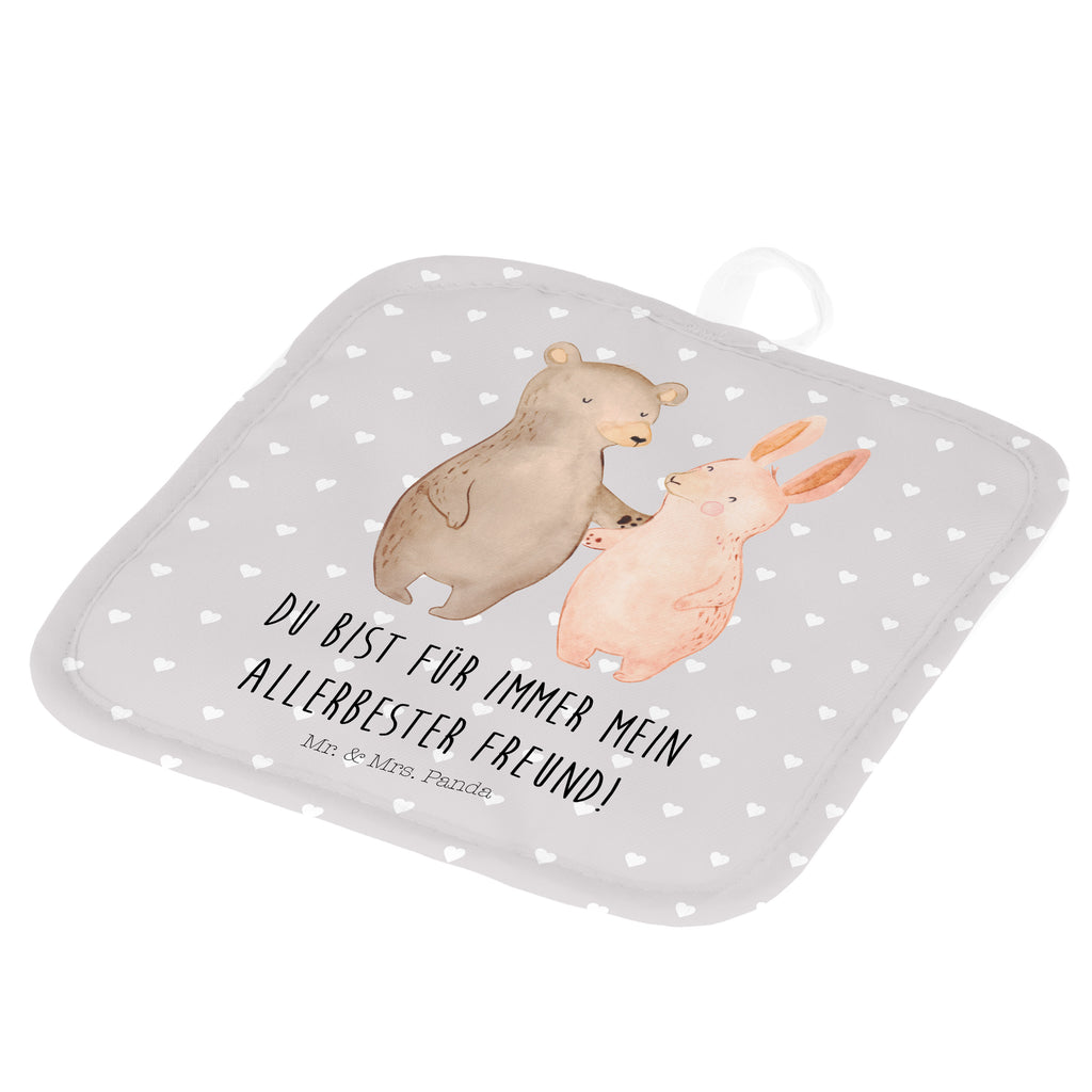 2er Set Topflappen  Bär Hase Umarmen Topflappen, Topfuntersetzer, Ofenhandschuh, Topflappen Set, Topflappen lustig, Topflappen mit Spruch, Liebe, Partner, Freund, Freundin, Ehemann, Ehefrau, Heiraten, Verlobung, Heiratsantrag, Liebesgeschenk, Jahrestag, Hocheitstag, Freunde, bester Freund, Hase, Bär, Bärchen, best friends