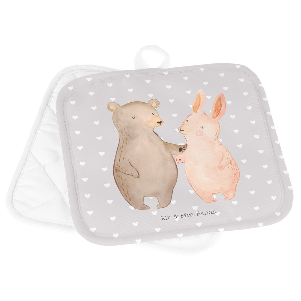 2er Set Topflappen  Bär Hase Umarmen Topflappen, Topfuntersetzer, Ofenhandschuh, Topflappen Set, Topflappen lustig, Topflappen mit Spruch, Liebe, Partner, Freund, Freundin, Ehemann, Ehefrau, Heiraten, Verlobung, Heiratsantrag, Liebesgeschenk, Jahrestag, Hocheitstag, Freunde, bester Freund, Hase, Bär, Bärchen, best friends