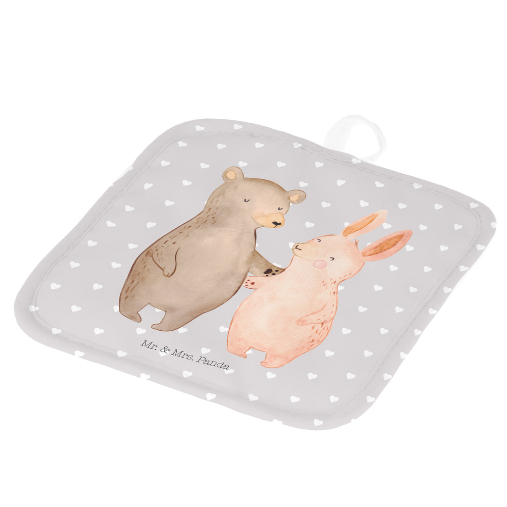 2er Set Topflappen  Bär Hase Umarmen Topflappen, Topfuntersetzer, Ofenhandschuh, Topflappen Set, Topflappen lustig, Topflappen mit Spruch, Liebe, Partner, Freund, Freundin, Ehemann, Ehefrau, Heiraten, Verlobung, Heiratsantrag, Liebesgeschenk, Jahrestag, Hocheitstag, Freunde, bester Freund, Hase, Bär, Bärchen, best friends