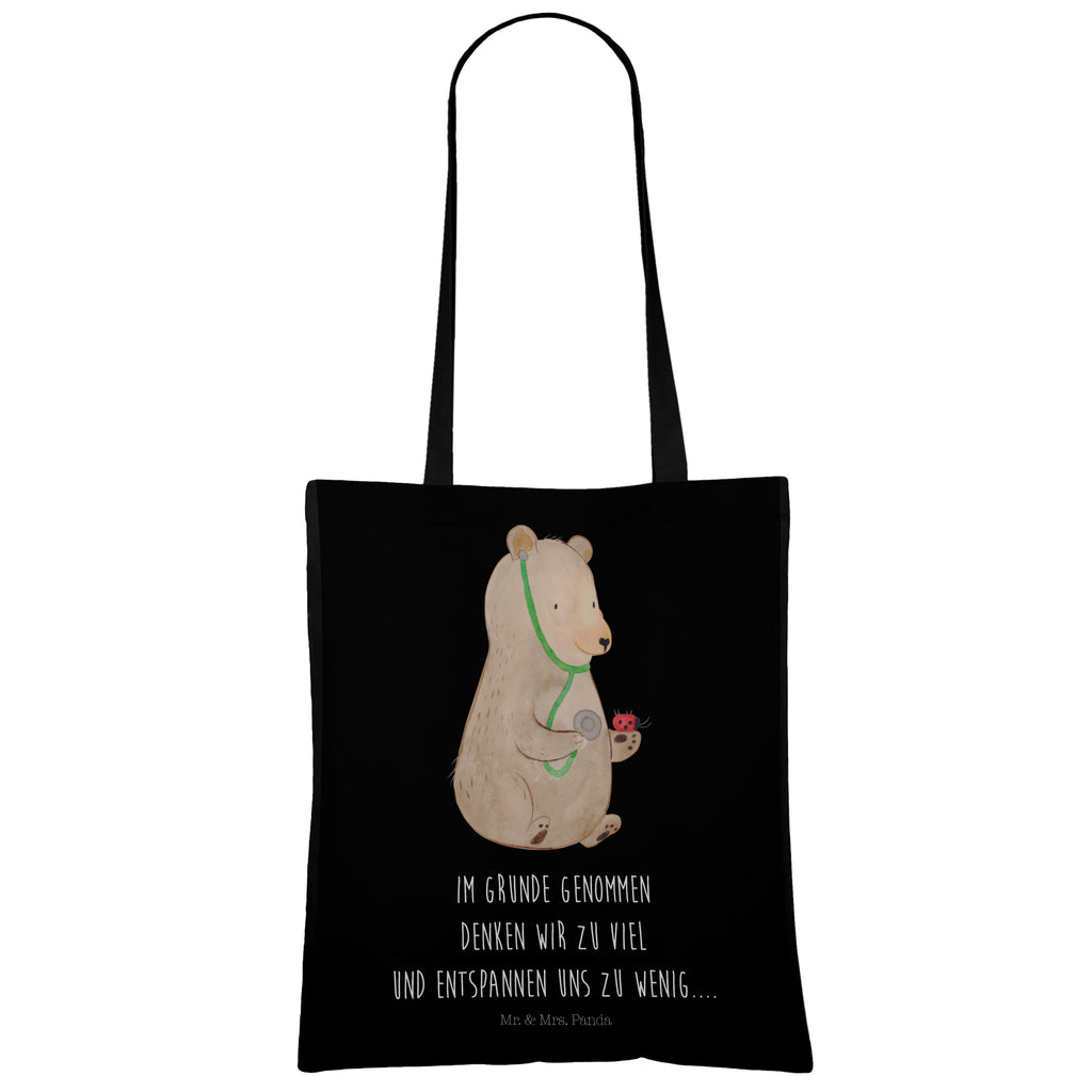 Tragetasche Bär Arzt Beuteltasche, Beutel, Einkaufstasche, Jutebeutel, Stoffbeutel, Bär, Teddy, Teddybär, Arzt, Ärztin, Doktor, Professor, Doktorin, Professorin