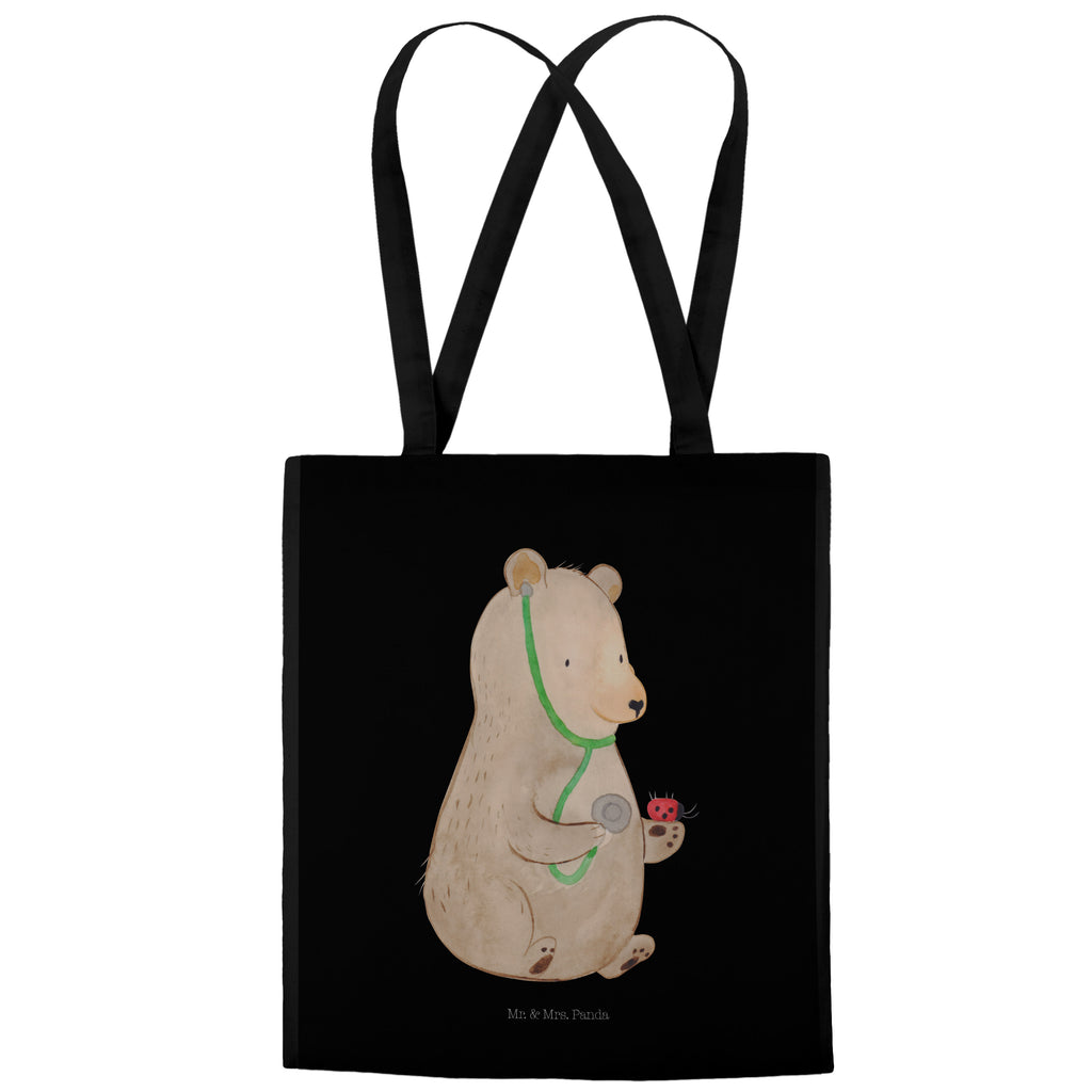 Tragetasche Bär Arzt Beuteltasche, Beutel, Einkaufstasche, Jutebeutel, Stoffbeutel, Bär, Teddy, Teddybär, Arzt, Ärztin, Doktor, Professor, Doktorin, Professorin
