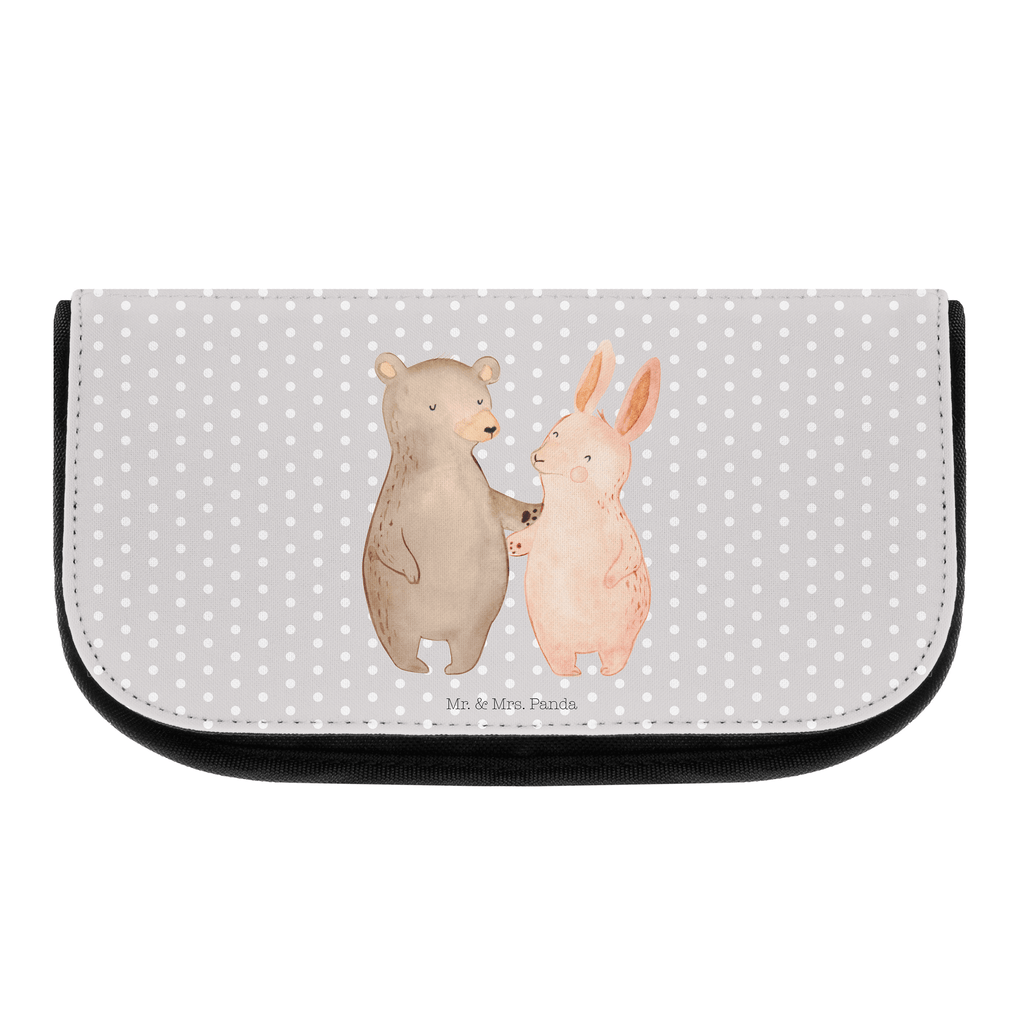 Kosmetiktasche Bär Hase Umarmen Kosmetikbeutel, Kulturtasche, Kulturbeutel, Schminktasche, Make-Up Tasche, Liebe, Partner, Freund, Freundin, Ehemann, Ehefrau, Heiraten, Verlobung, Heiratsantrag, Liebesgeschenk, Jahrestag, Hocheitstag, Freunde, bester Freund, Hase, Bär, Bärchen, best friends