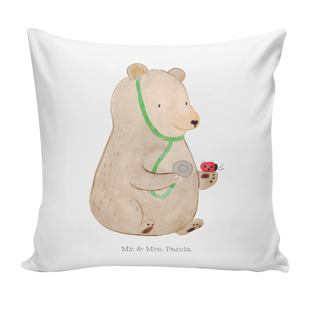 40x40 Kissen Bär Arzt Kissenhülle, Kopfkissen, Sofakissen, Dekokissen, Motivkissen, Bär, Teddy, Teddybär, Arzt, Ärztin, Doktor, Professor, Doktorin, Professorin