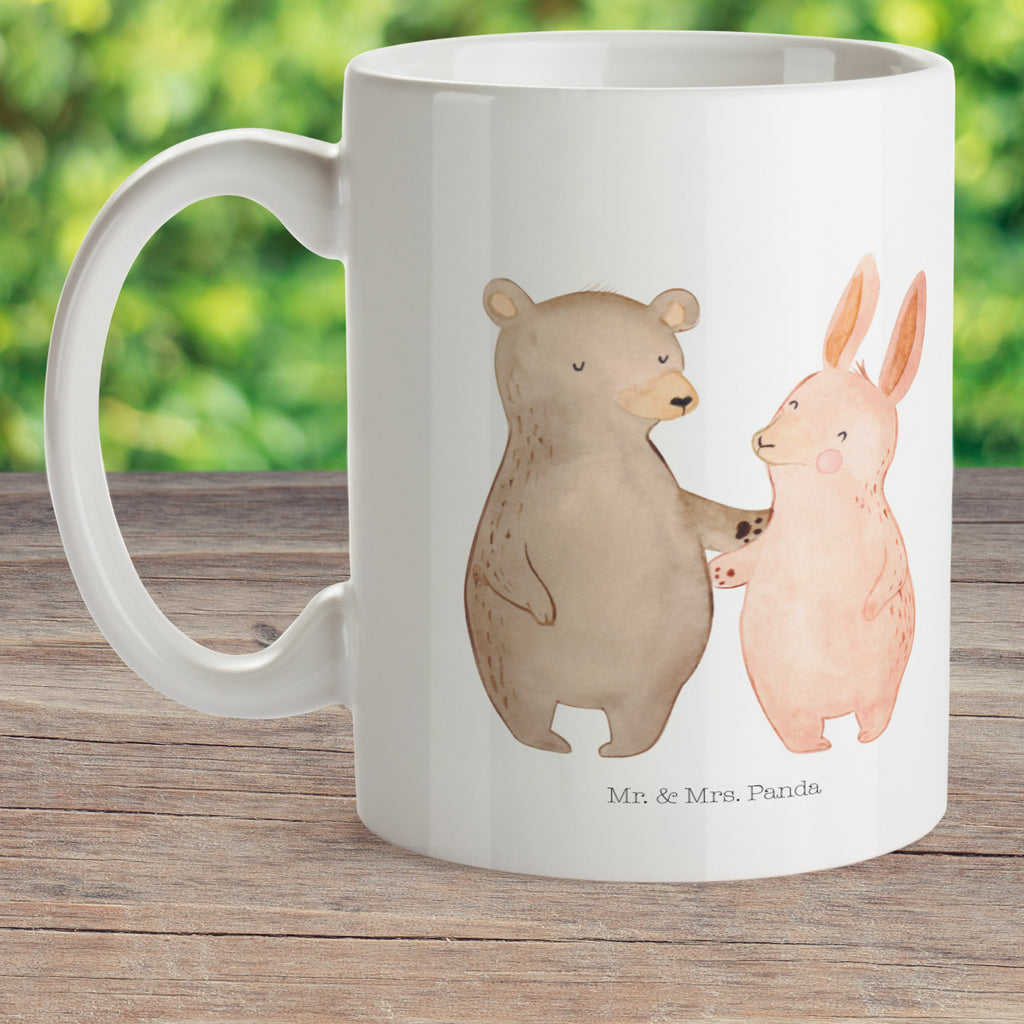 Kindertasse Bär Hase Umarmen Kunststoff Tasse, Kindergarten, Tasse, Trinkbecher, Camping Becher, Kaffeetasse, Kunststoffbecher, Kindergartenbecher, Outdoorgeschirr, Kunststoffgeschirr, Reisebecher, Reisetasse, Kinderbecher, Liebe, Partner, Freund, Freundin, Ehemann, Ehefrau, Heiraten, Verlobung, Heiratsantrag, Liebesgeschenk, Jahrestag, Hocheitstag, Freunde, bester Freund, Hase, Bär, Bärchen, best friends
