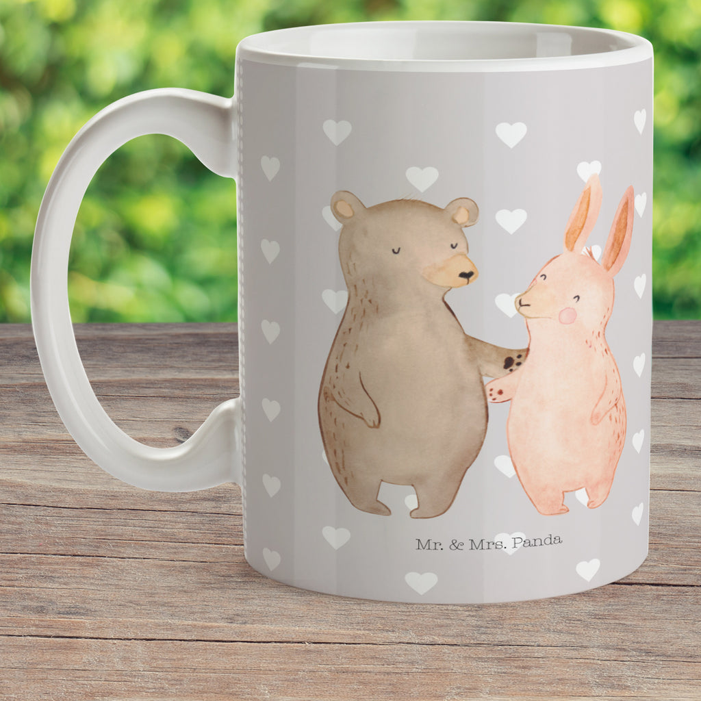 Kindertasse Bär Hase Umarmen Kunststoff Tasse, Kindergarten, Tasse, Trinkbecher, Camping Becher, Kaffeetasse, Kunststoffbecher, Kindergartenbecher, Outdoorgeschirr, Kunststoffgeschirr, Reisebecher, Reisetasse, Kinderbecher, Liebe, Partner, Freund, Freundin, Ehemann, Ehefrau, Heiraten, Verlobung, Heiratsantrag, Liebesgeschenk, Jahrestag, Hocheitstag, Freunde, bester Freund, Hase, Bär, Bärchen, best friends