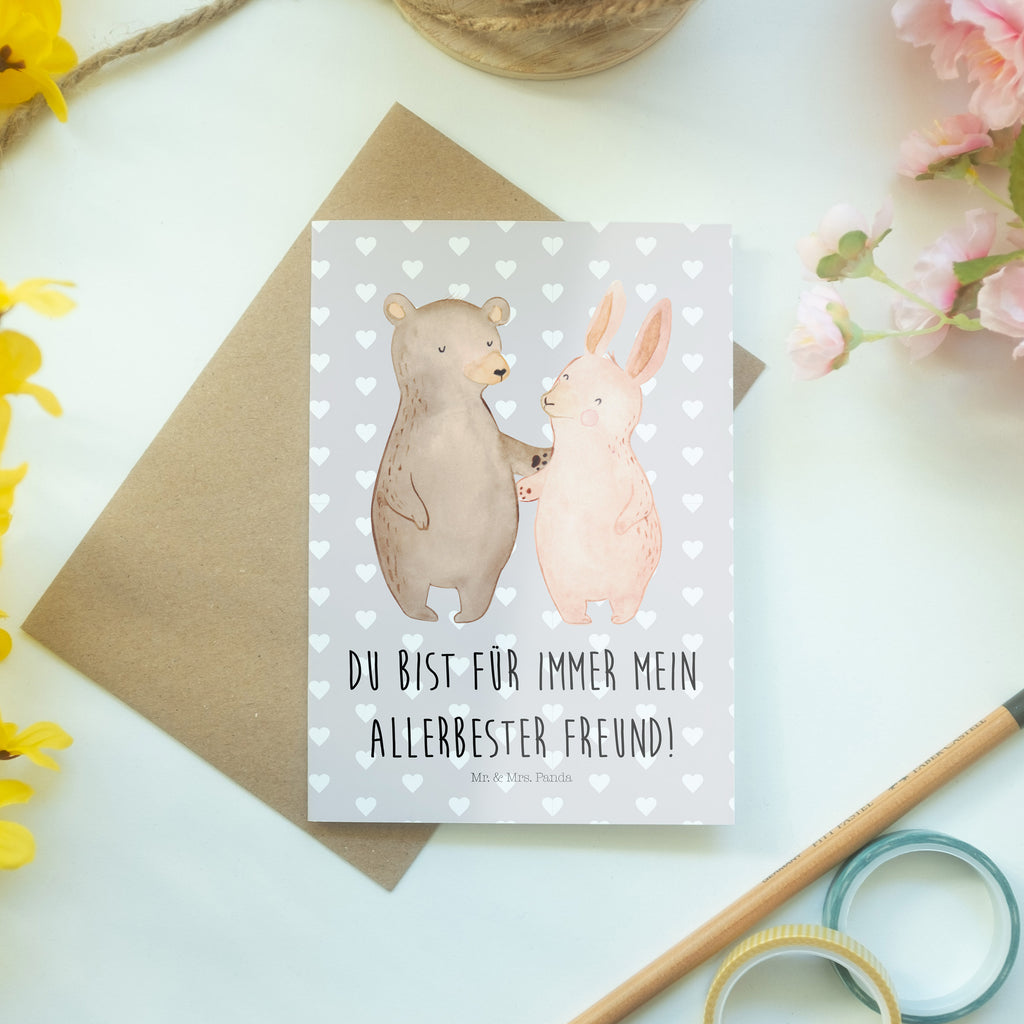 Grußkarte Bär Hase Umarmen Klappkarte, Einladungskarte, Glückwunschkarte, Hochzeitskarte, Geburtstagskarte, Karte, Liebe, Partner, Freund, Freundin, Ehemann, Ehefrau, Heiraten, Verlobung, Heiratsantrag, Liebesgeschenk, Jahrestag, Hocheitstag, Freunde, bester Freund, Hase, Bär, Bärchen, best friends