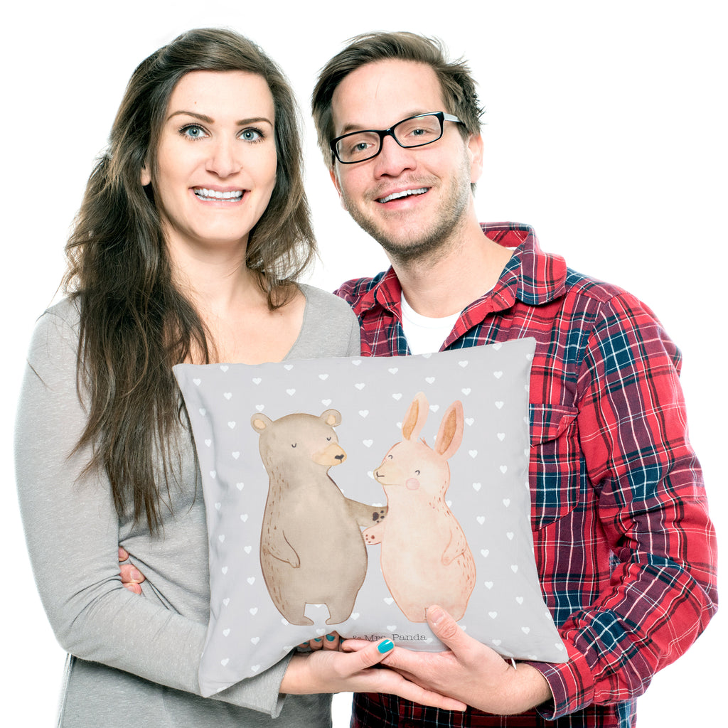 40x40 Kissen Bär Hase Umarmen Kissenhülle, Kopfkissen, Sofakissen, Dekokissen, Motivkissen, Liebe, Partner, Freund, Freundin, Ehemann, Ehefrau, Heiraten, Verlobung, Heiratsantrag, Liebesgeschenk, Jahrestag, Hocheitstag, Freunde, bester Freund, Hase, Bär, Bärchen, best friends
