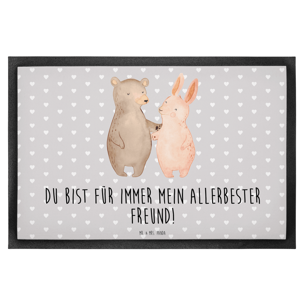Fußmatte Bär Hase Umarmen Freunde, bester Freund, Hase, Bär, Bärchen, best friends Türvorleger, Schmutzmatte, Fußabtreter, Matte, Schmutzfänger, Fußabstreifer, Schmutzfangmatte, Türmatte, Motivfußmatte,  Haustürmatte, Vorleger  Liebe,  Partner, Freund, Freundin, Ehemann, Ehefrau, Heiraten, Verlobung, Heiratsantrag, Liebesgeschenk, Jahrestag, Hocheitstag