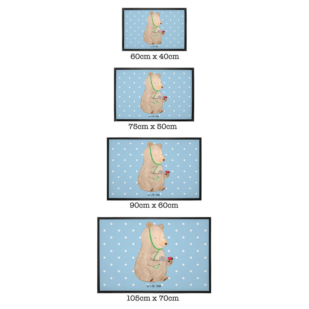 Fußmatte Bär Arzt Bär, Arzt, Ärztin, Doktor, Professor, Doktorin, Professorin Türvorleger, Schmutzmatte, Fußabtreter, Matte, Schmutzfänger, Fußabstreifer, Schmutzfangmatte, Türmatte, Motivfußmatte,  Haustürmatte, Vorleger  Bär, Teddy, Teddybär