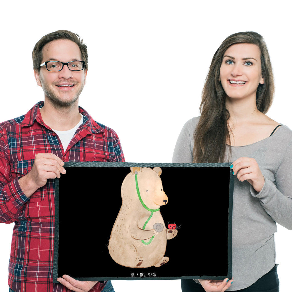 Fußmatte Bär Arzt Bär, Arzt, Ärztin, Doktor, Professor, Doktorin, Professorin Türvorleger, Schmutzmatte, Fußabtreter, Matte, Schmutzfänger, Fußabstreifer, Schmutzfangmatte, Türmatte, Motivfußmatte,  Haustürmatte, Vorleger  Bär, Teddy, Teddybär