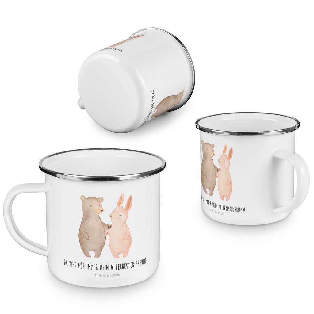 Camping Emaille Tasse Bär Hase Umarmen Campingtasse, Trinkbecher, Metalltasse, Outdoor Tasse, Emaille Trinkbecher, Blechtasse Outdoor, Emaille Campingbecher, Edelstahl Trinkbecher, Metalltasse für Camping, Kaffee Blechtasse, Camping Tasse Metall, Liebe, Partner, Freund, Freundin, Ehemann, Ehefrau, Heiraten, Verlobung, Heiratsantrag, Liebesgeschenk, Jahrestag, Hocheitstag, Freunde, bester Freund, Hase, Bär, Bärchen, best friends
