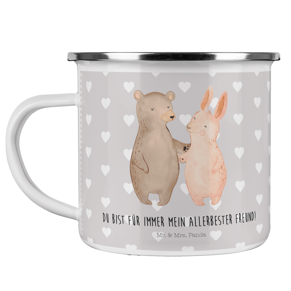 Camping Emaille Tasse Bär Hase Umarmen Campingtasse, Trinkbecher, Metalltasse, Outdoor Tasse, Emaille Trinkbecher, Blechtasse Outdoor, Emaille Campingbecher, Edelstahl Trinkbecher, Metalltasse für Camping, Kaffee Blechtasse, Camping Tasse Metall, Liebe, Partner, Freund, Freundin, Ehemann, Ehefrau, Heiraten, Verlobung, Heiratsantrag, Liebesgeschenk, Jahrestag, Hocheitstag, Freunde, bester Freund, Hase, Bär, Bärchen, best friends
