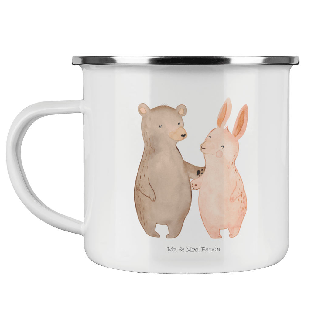 Camping Emaille Tasse Bär Hase Umarmen Campingtasse, Trinkbecher, Metalltasse, Outdoor Tasse, Emaille Trinkbecher, Blechtasse Outdoor, Emaille Campingbecher, Edelstahl Trinkbecher, Metalltasse für Camping, Kaffee Blechtasse, Camping Tasse Metall, Liebe, Partner, Freund, Freundin, Ehemann, Ehefrau, Heiraten, Verlobung, Heiratsantrag, Liebesgeschenk, Jahrestag, Hocheitstag, Freunde, bester Freund, Hase, Bär, Bärchen, best friends