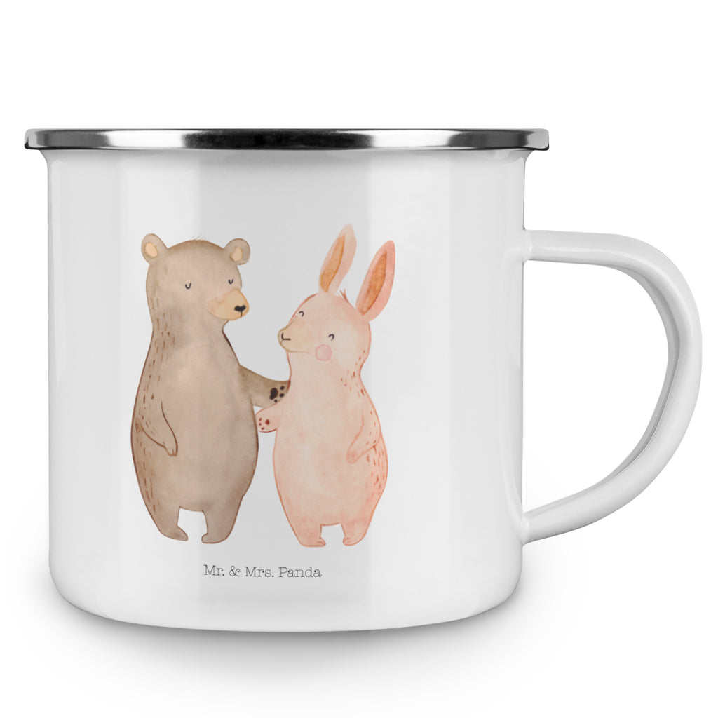 Camping Emaille Tasse Bär Hase Umarmen Campingtasse, Trinkbecher, Metalltasse, Outdoor Tasse, Emaille Trinkbecher, Blechtasse Outdoor, Emaille Campingbecher, Edelstahl Trinkbecher, Metalltasse für Camping, Kaffee Blechtasse, Camping Tasse Metall, Liebe, Partner, Freund, Freundin, Ehemann, Ehefrau, Heiraten, Verlobung, Heiratsantrag, Liebesgeschenk, Jahrestag, Hocheitstag, Freunde, bester Freund, Hase, Bär, Bärchen, best friends