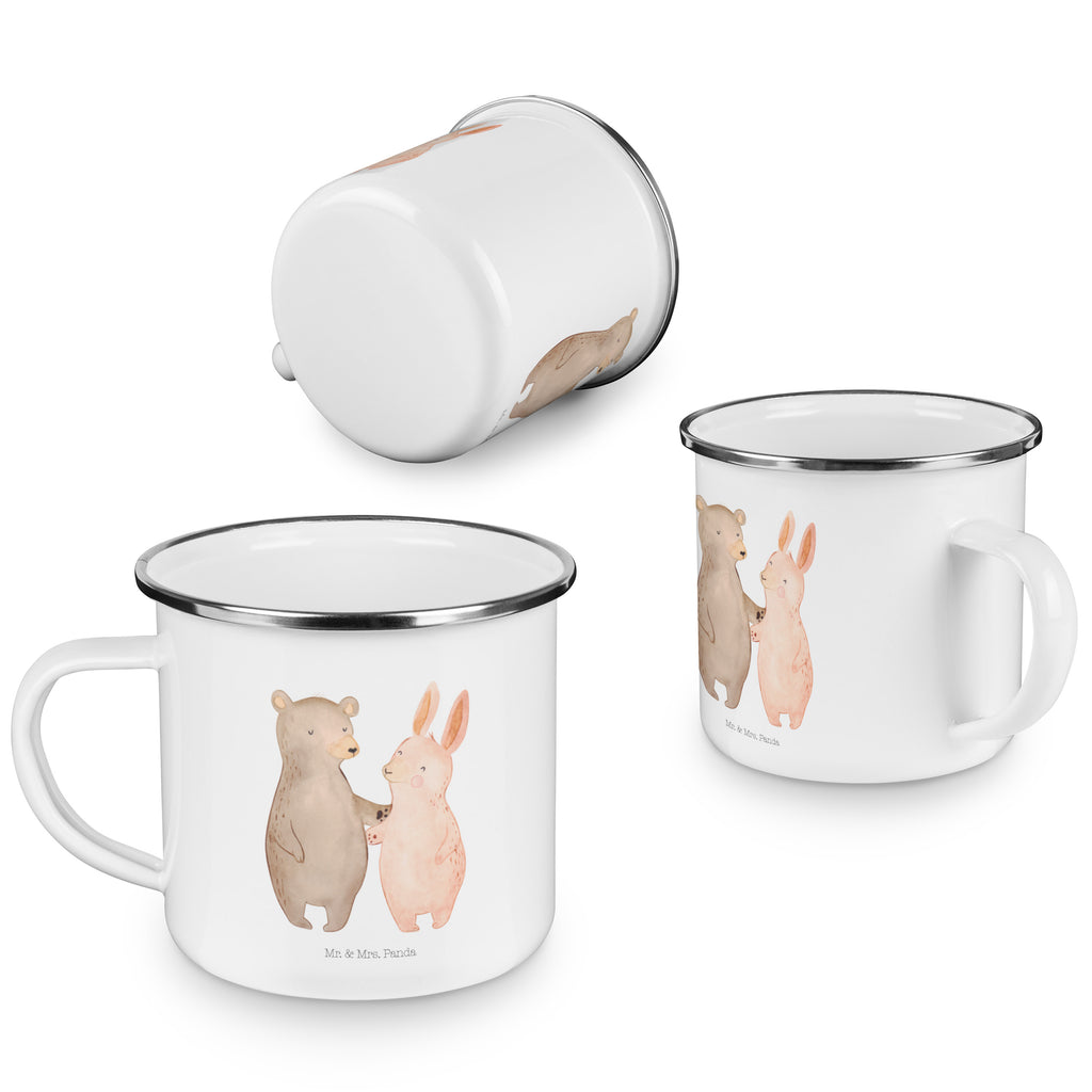 Camping Emaille Tasse Bär Hase Umarmen Campingtasse, Trinkbecher, Metalltasse, Outdoor Tasse, Emaille Trinkbecher, Blechtasse Outdoor, Emaille Campingbecher, Edelstahl Trinkbecher, Metalltasse für Camping, Kaffee Blechtasse, Camping Tasse Metall, Liebe, Partner, Freund, Freundin, Ehemann, Ehefrau, Heiraten, Verlobung, Heiratsantrag, Liebesgeschenk, Jahrestag, Hocheitstag, Freunde, bester Freund, Hase, Bär, Bärchen, best friends
