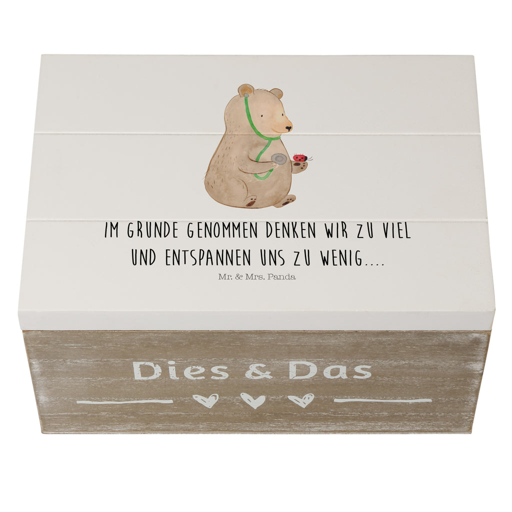 Holzkiste Bär Arzt Holzkiste, Kiste, Schatzkiste, Truhe, Schatulle, XXL, Erinnerungsbox, Erinnerungskiste, Dekokiste, Aufbewahrungsbox, Bär, Teddy, Teddybär, Arzt, Ärztin, Doktor, Professor, Doktorin, Professorin