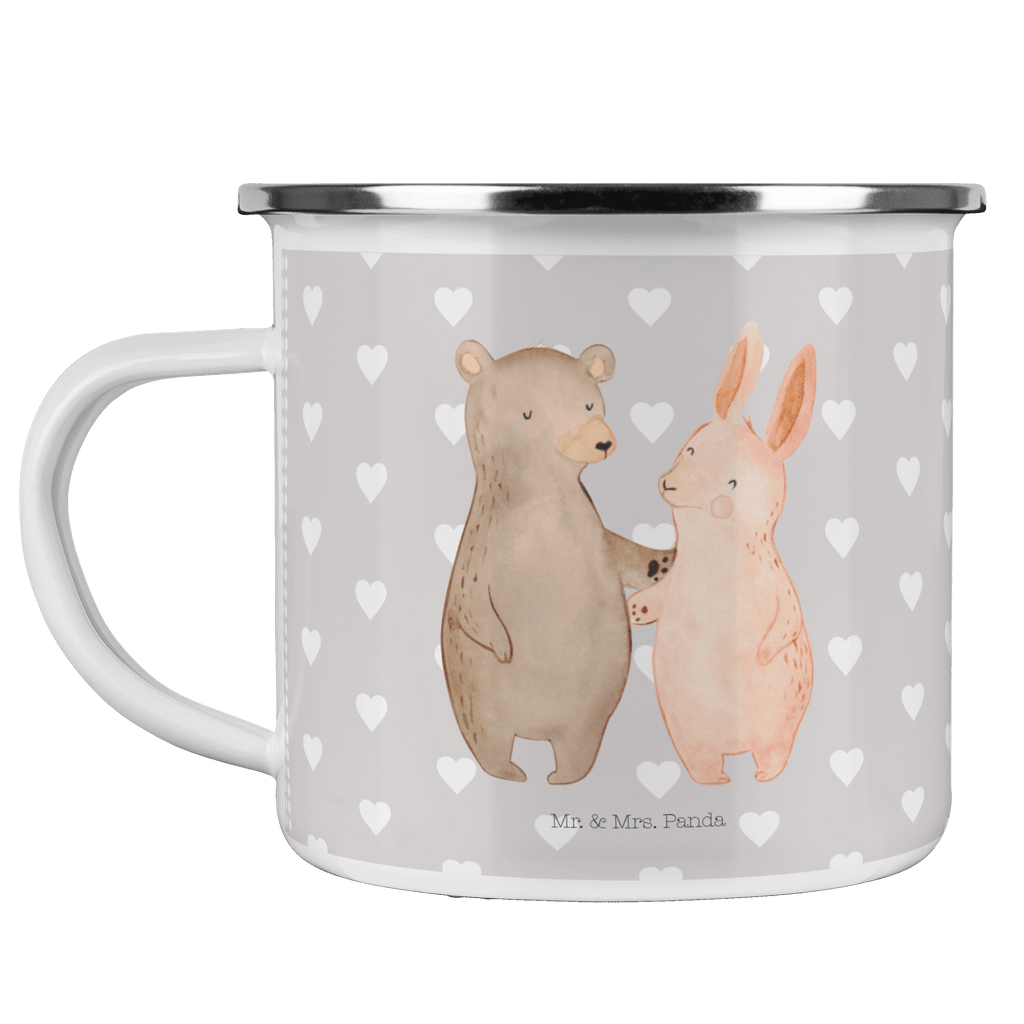 Camping Emaille Tasse Bär Hase Umarmen Campingtasse, Trinkbecher, Metalltasse, Outdoor Tasse, Emaille Trinkbecher, Blechtasse Outdoor, Emaille Campingbecher, Edelstahl Trinkbecher, Metalltasse für Camping, Kaffee Blechtasse, Camping Tasse Metall, Liebe, Partner, Freund, Freundin, Ehemann, Ehefrau, Heiraten, Verlobung, Heiratsantrag, Liebesgeschenk, Jahrestag, Hocheitstag, Freunde, bester Freund, Hase, Bär, Bärchen, best friends