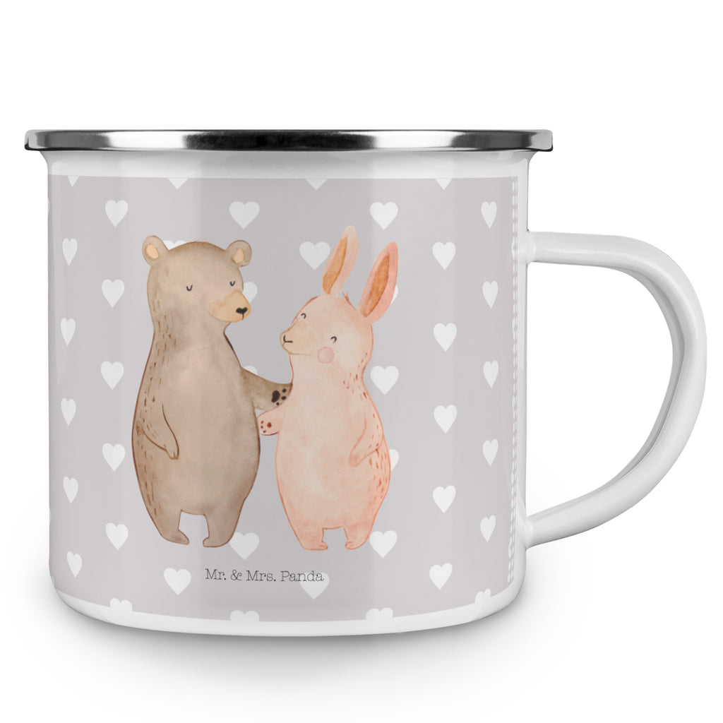 Camping Emaille Tasse Bär Hase Umarmen Campingtasse, Trinkbecher, Metalltasse, Outdoor Tasse, Emaille Trinkbecher, Blechtasse Outdoor, Emaille Campingbecher, Edelstahl Trinkbecher, Metalltasse für Camping, Kaffee Blechtasse, Camping Tasse Metall, Liebe, Partner, Freund, Freundin, Ehemann, Ehefrau, Heiraten, Verlobung, Heiratsantrag, Liebesgeschenk, Jahrestag, Hocheitstag, Freunde, bester Freund, Hase, Bär, Bärchen, best friends