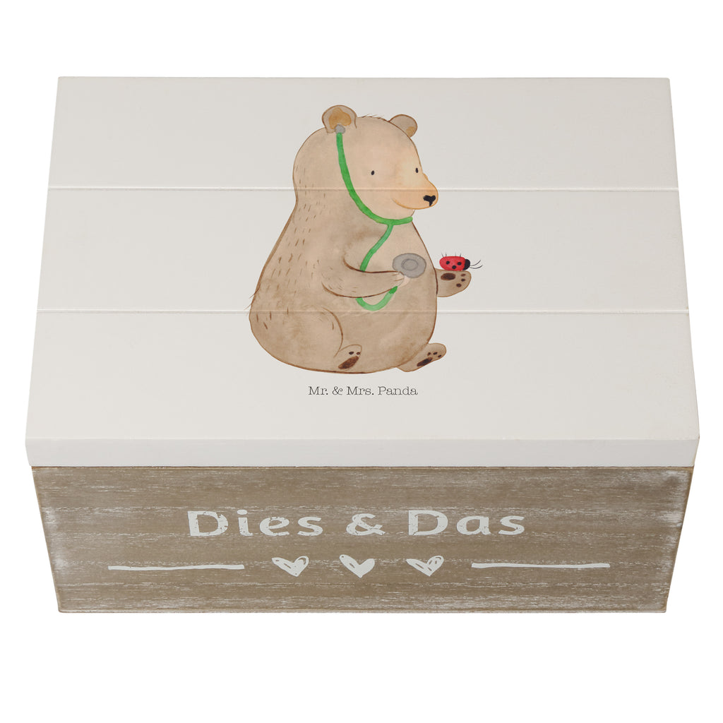 Holzkiste Bär Arzt Holzkiste, Kiste, Schatzkiste, Truhe, Schatulle, XXL, Erinnerungsbox, Erinnerungskiste, Dekokiste, Aufbewahrungsbox, Bär, Teddy, Teddybär, Arzt, Ärztin, Doktor, Professor, Doktorin, Professorin
