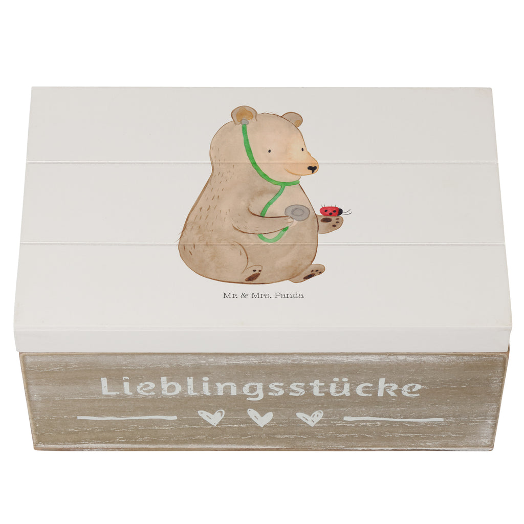 Holzkiste Bär Arzt Holzkiste, Kiste, Schatzkiste, Truhe, Schatulle, XXL, Erinnerungsbox, Erinnerungskiste, Dekokiste, Aufbewahrungsbox, Bär, Teddy, Teddybär, Arzt, Ärztin, Doktor, Professor, Doktorin, Professorin