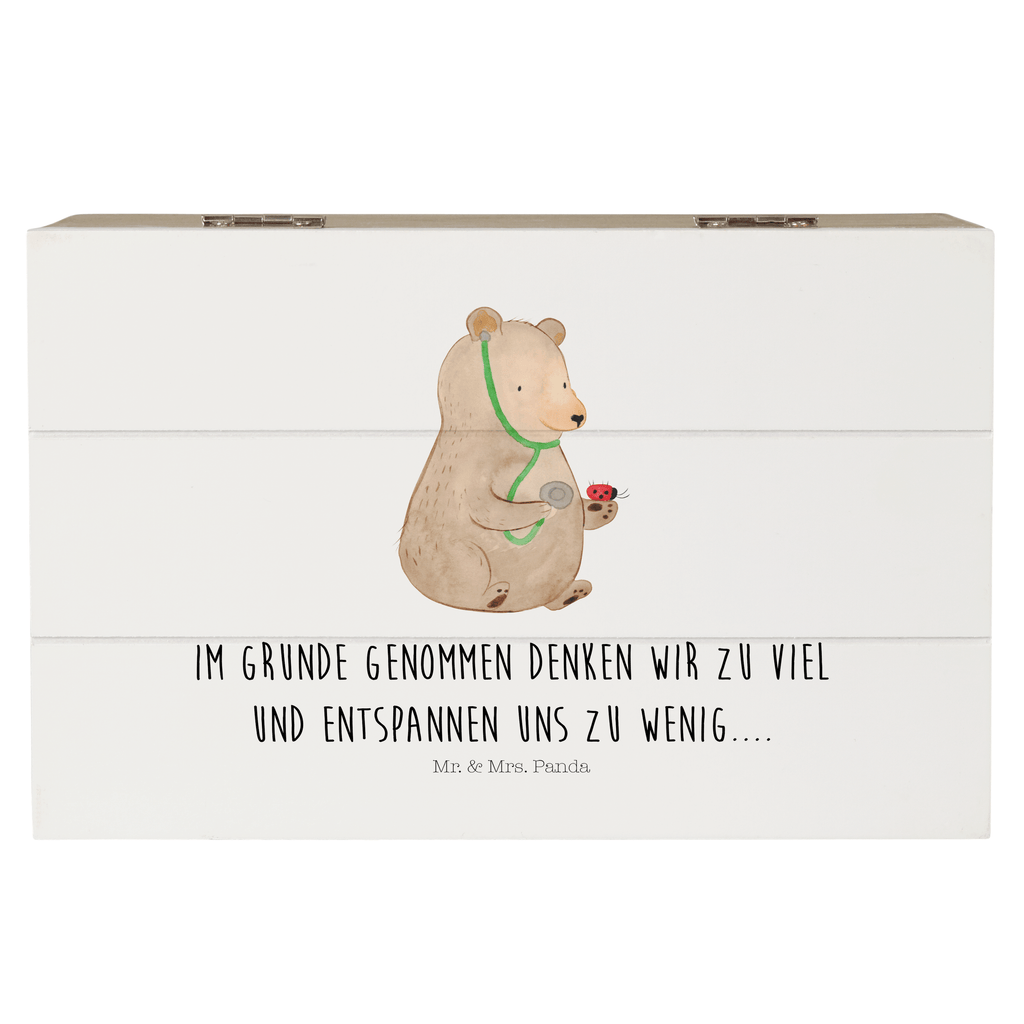 Holzkiste Bär Arzt Holzkiste, Kiste, Schatzkiste, Truhe, Schatulle, XXL, Erinnerungsbox, Erinnerungskiste, Dekokiste, Aufbewahrungsbox, Bär, Teddy, Teddybär, Arzt, Ärztin, Doktor, Professor, Doktorin, Professorin