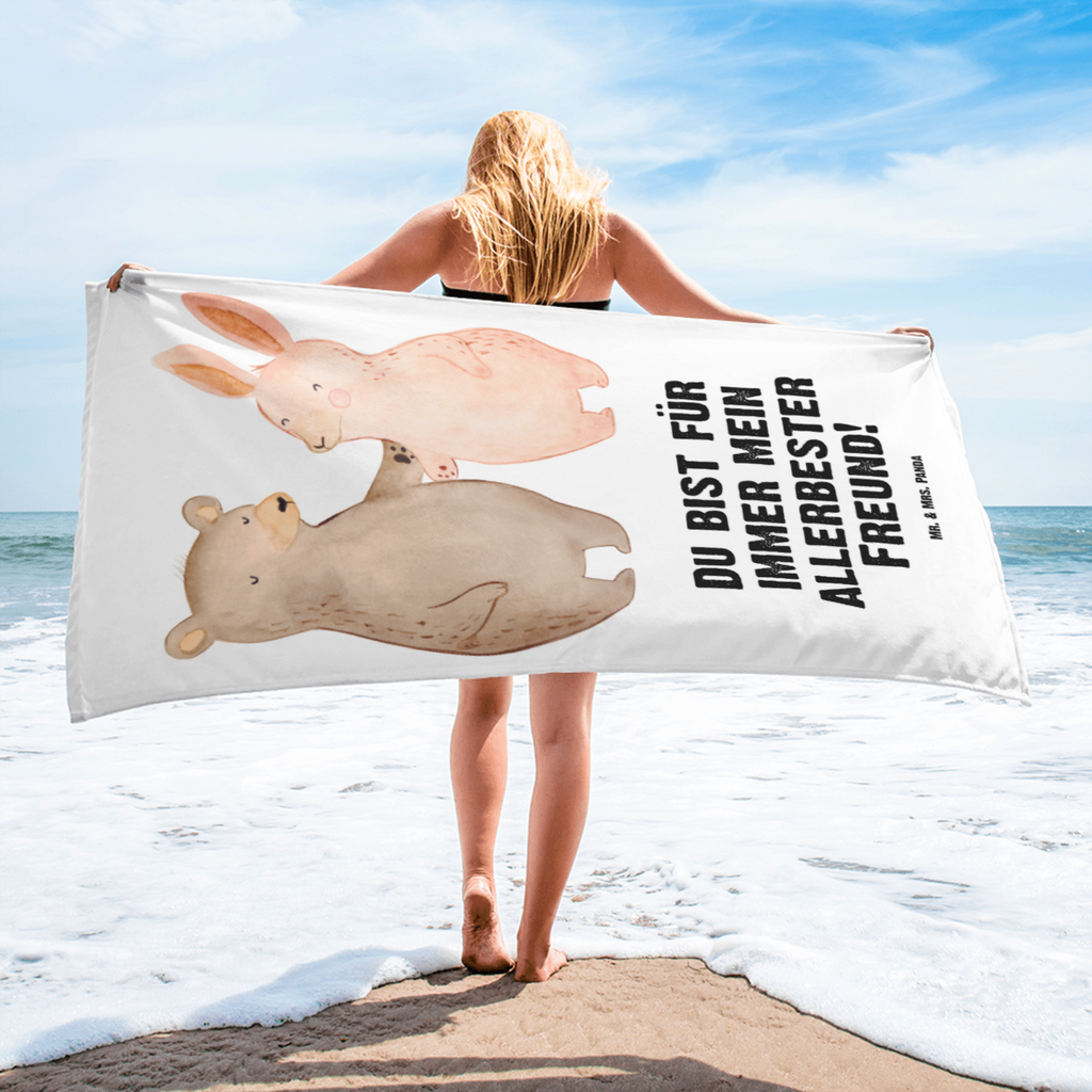 XL Badehandtuch Bär Hase Umarmen Handtuch, Badetuch, Duschtuch, Strandtuch, Saunatuch, Liebe, Partner, Freund, Freundin, Ehemann, Ehefrau, Heiraten, Verlobung, Heiratsantrag, Liebesgeschenk, Jahrestag, Hocheitstag, Freunde, bester Freund, Hase, Bär, Bärchen, best friends