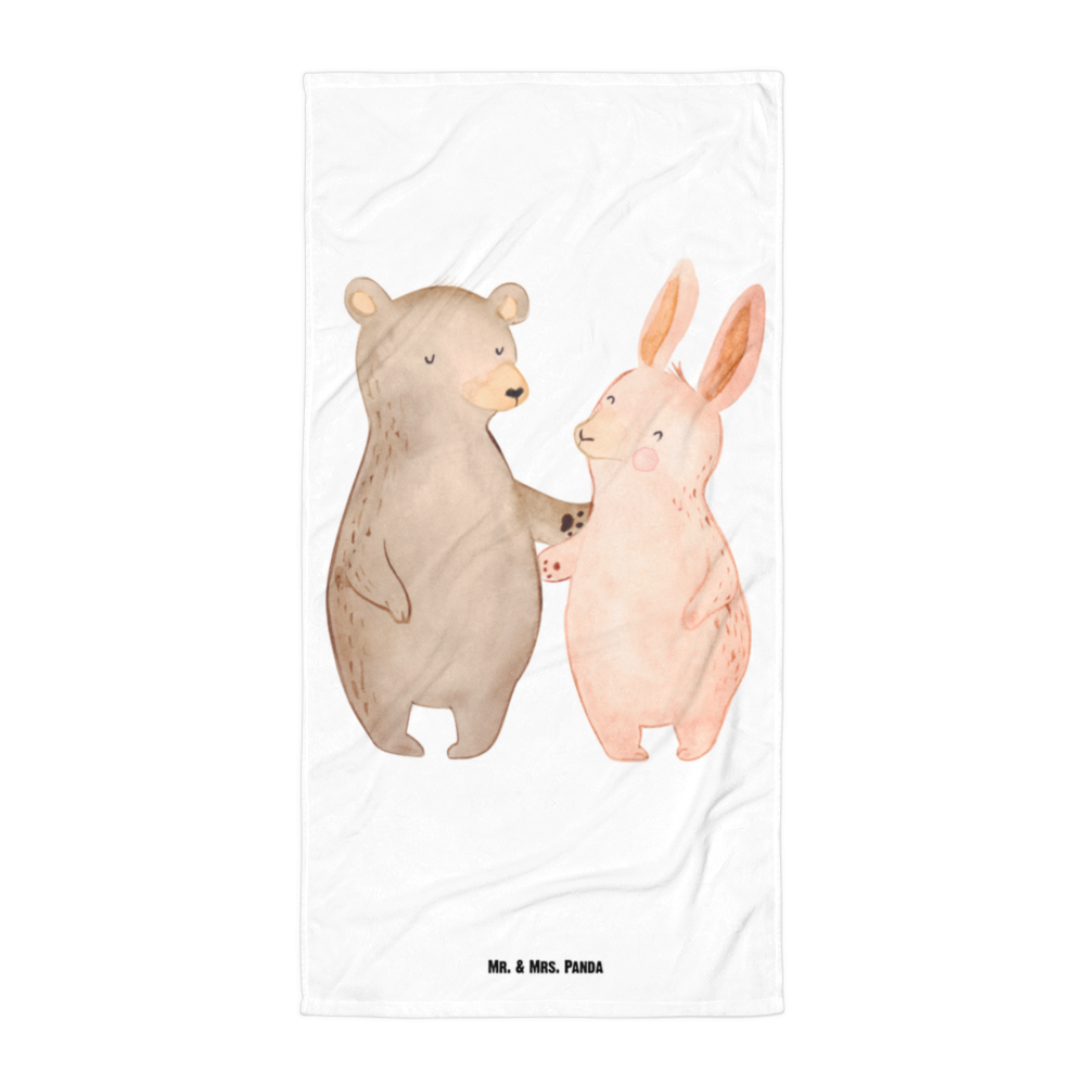 XL Badehandtuch Bär Hase Umarmen Handtuch, Badetuch, Duschtuch, Strandtuch, Saunatuch, Liebe, Partner, Freund, Freundin, Ehemann, Ehefrau, Heiraten, Verlobung, Heiratsantrag, Liebesgeschenk, Jahrestag, Hocheitstag, Freunde, bester Freund, Hase, Bär, Bärchen, best friends