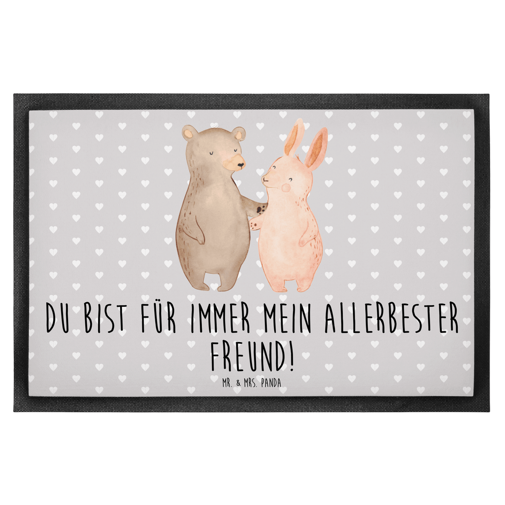 Fußmatte Bär Hase Umarmen Freunde, bester Freund, Hase, Bär, Bärchen, best friends Türvorleger, Schmutzmatte, Fußabtreter, Matte, Schmutzfänger, Fußabstreifer, Schmutzfangmatte, Türmatte, Motivfußmatte,  Haustürmatte, Vorleger  Liebe,  Partner, Freund, Freundin, Ehemann, Ehefrau, Heiraten, Verlobung, Heiratsantrag, Liebesgeschenk, Jahrestag, Hocheitstag