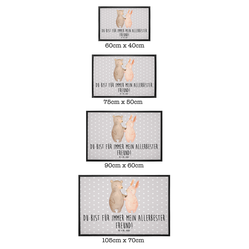 Fußmatte Bär Hase Umarmen Freunde, bester Freund, Hase, Bär, Bärchen, best friends Türvorleger, Schmutzmatte, Fußabtreter, Matte, Schmutzfänger, Fußabstreifer, Schmutzfangmatte, Türmatte, Motivfußmatte,  Haustürmatte, Vorleger  Liebe,  Partner, Freund, Freundin, Ehemann, Ehefrau, Heiraten, Verlobung, Heiratsantrag, Liebesgeschenk, Jahrestag, Hocheitstag