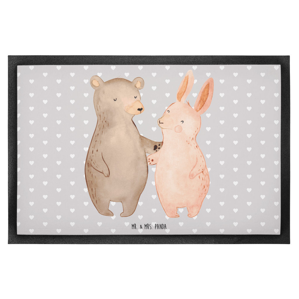 Fußmatte Bär Hase Umarmen Freunde, bester Freund, Hase, Bär, Bärchen, best friends Türvorleger, Schmutzmatte, Fußabtreter, Matte, Schmutzfänger, Fußabstreifer, Schmutzfangmatte, Türmatte, Motivfußmatte,  Haustürmatte, Vorleger  Liebe,  Partner, Freund, Freundin, Ehemann, Ehefrau, Heiraten, Verlobung, Heiratsantrag, Liebesgeschenk, Jahrestag, Hocheitstag