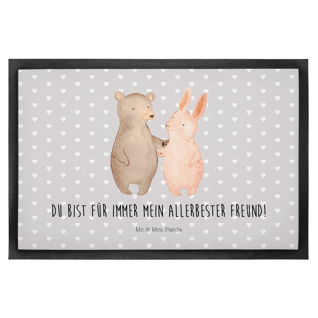 Fußmatte Bär Hase Umarmen Freunde, bester Freund, Hase, Bär, Bärchen, best friends Türvorleger, Schmutzmatte, Fußabtreter, Matte, Schmutzfänger, Fußabstreifer, Schmutzfangmatte, Türmatte, Motivfußmatte,  Haustürmatte, Vorleger  Liebe,  Partner, Freund, Freundin, Ehemann, Ehefrau, Heiraten, Verlobung, Heiratsantrag, Liebesgeschenk, Jahrestag, Hocheitstag