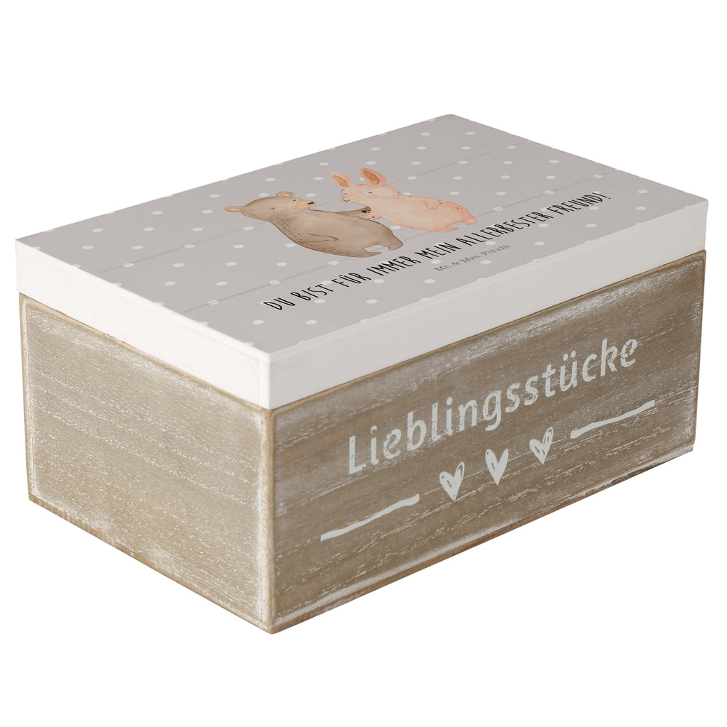 Holzkiste Bär Hase Umarmen Holzkiste, Kiste, Schatzkiste, Truhe, Schatulle, XXL, Erinnerungsbox, Erinnerungskiste, Dekokiste, Aufbewahrungsbox, Liebe, Partner, Freund, Freundin, Ehemann, Ehefrau, Heiraten, Verlobung, Heiratsantrag, Liebesgeschenk, Jahrestag, Hocheitstag, Freunde, bester Freund, Hase, Bär, Bärchen, best friends