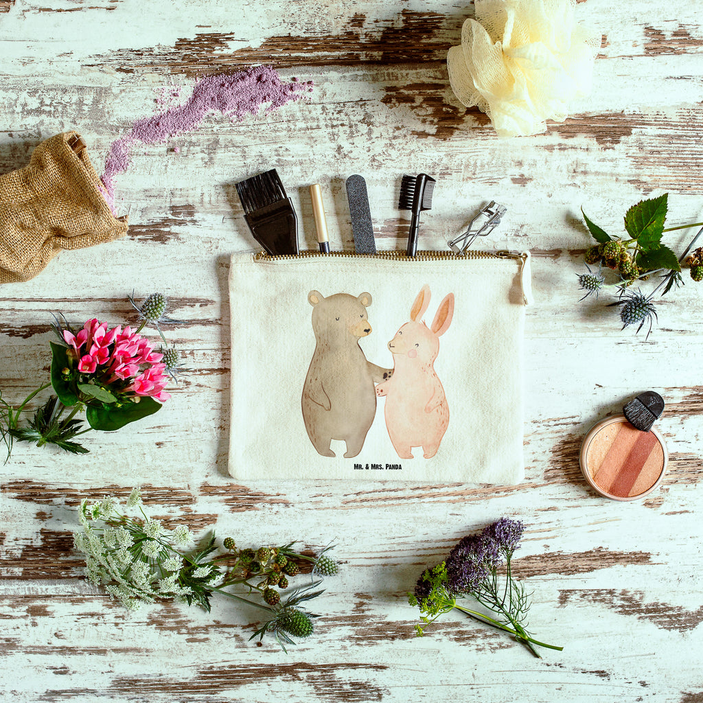 Schminktasche Bär Hase Umarmen Schminktasche, Kosmetiktasche, Kosmetikbeutel, Stiftemäppchen, Etui, Federmappe, Makeup, XXL, Schminketui, Kosmetiketui, Schlamperetui, Liebe, Partner, Freund, Freundin, Ehemann, Ehefrau, Heiraten, Verlobung, Heiratsantrag, Liebesgeschenk, Jahrestag, Hocheitstag, Freunde, bester Freund, Hase, Bär, Bärchen, best friends
