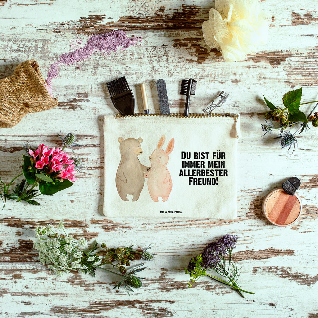 Schminktasche Bär Hase Umarmen Schminktasche, Kosmetiktasche, Kosmetikbeutel, Stiftemäppchen, Etui, Federmappe, Makeup, XXL, Schminketui, Kosmetiketui, Schlamperetui, Liebe, Partner, Freund, Freundin, Ehemann, Ehefrau, Heiraten, Verlobung, Heiratsantrag, Liebesgeschenk, Jahrestag, Hocheitstag, Freunde, bester Freund, Hase, Bär, Bärchen, best friends
