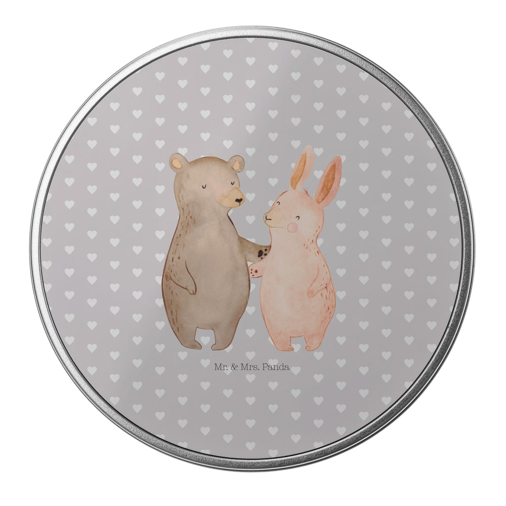 Blechdose rund Bär Hase Umarmen Metalldose, Keksdose, Dose, Vorratsdose, Geschenkbox, Liebe, Partner, Freund, Freundin, Ehemann, Ehefrau, Heiraten, Verlobung, Heiratsantrag, Liebesgeschenk, Jahrestag, Hocheitstag, Freunde, bester Freund, Hase, Bär, Bärchen, best friends