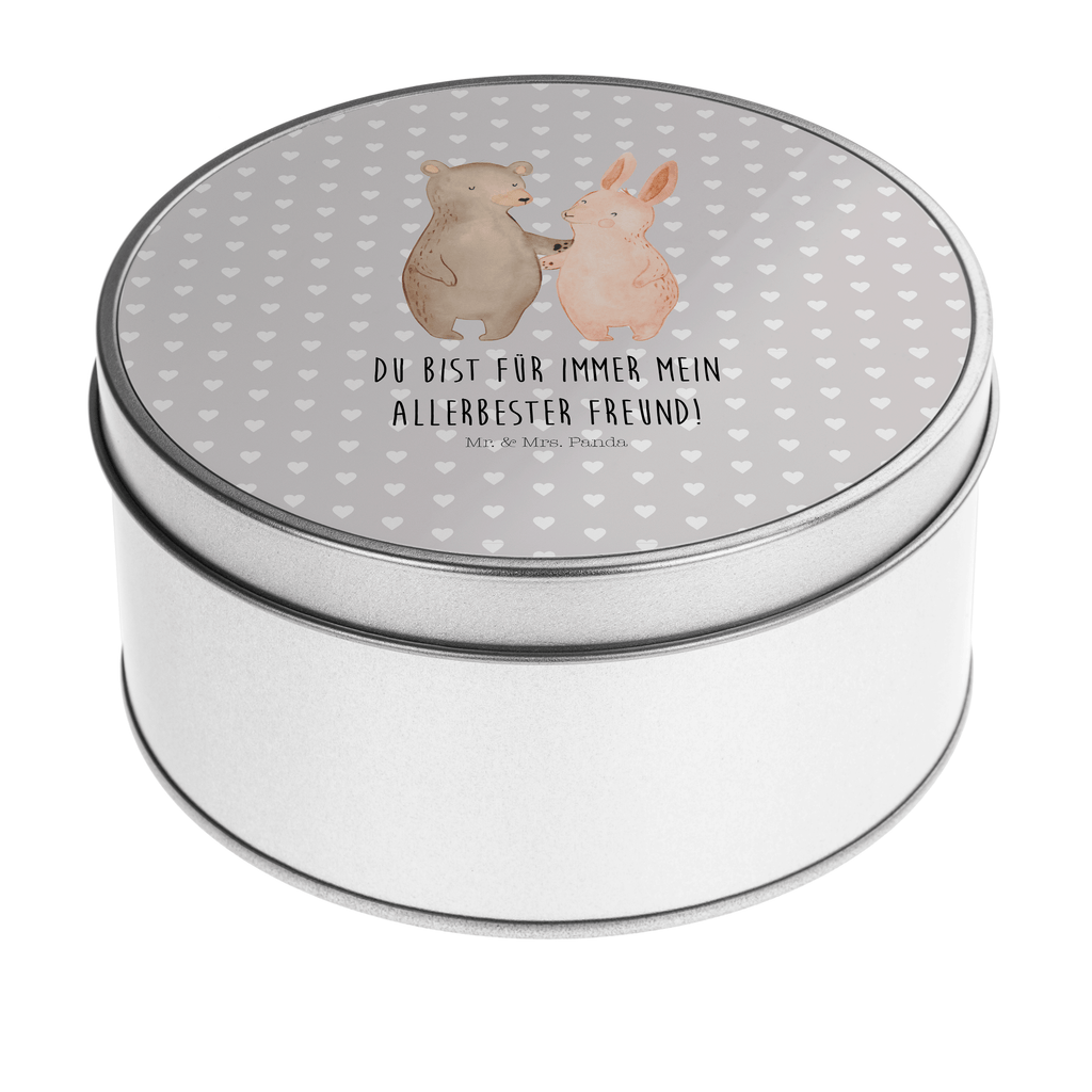 Blechdose rund Bär Hase Umarmen Metalldose, Keksdose, Dose, Vorratsdose, Geschenkbox, Liebe, Partner, Freund, Freundin, Ehemann, Ehefrau, Heiraten, Verlobung, Heiratsantrag, Liebesgeschenk, Jahrestag, Hocheitstag, Freunde, bester Freund, Hase, Bär, Bärchen, best friends
