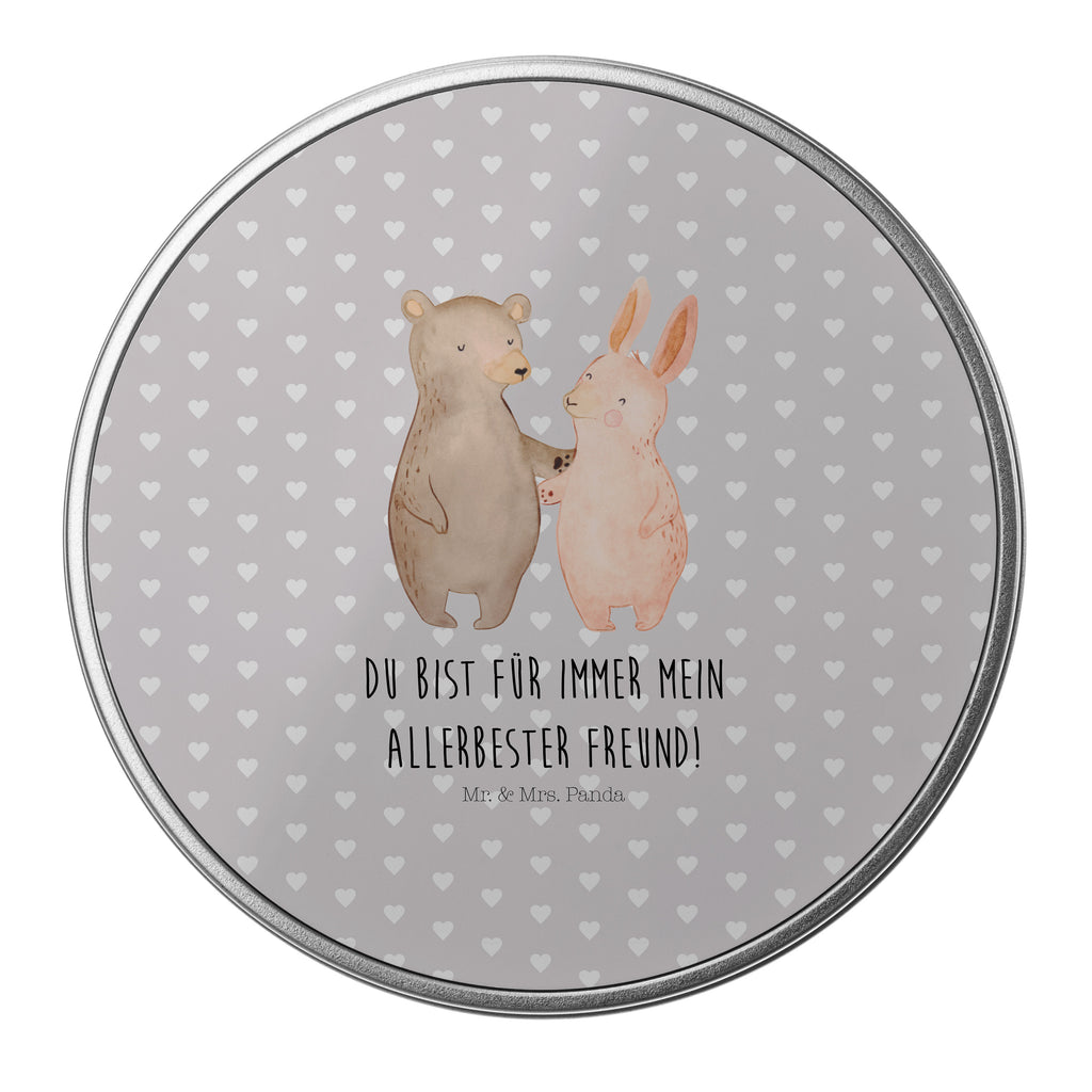 Blechdose rund Bär Hase Umarmen Metalldose, Keksdose, Dose, Vorratsdose, Geschenkbox, Liebe, Partner, Freund, Freundin, Ehemann, Ehefrau, Heiraten, Verlobung, Heiratsantrag, Liebesgeschenk, Jahrestag, Hocheitstag, Freunde, bester Freund, Hase, Bär, Bärchen, best friends