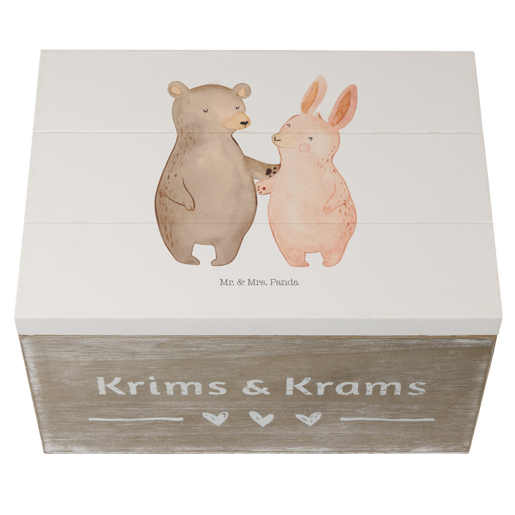 Holzkiste Bär Hase Umarmen Holzkiste, Kiste, Schatzkiste, Truhe, Schatulle, XXL, Erinnerungsbox, Erinnerungskiste, Dekokiste, Aufbewahrungsbox, Liebe, Partner, Freund, Freundin, Ehemann, Ehefrau, Heiraten, Verlobung, Heiratsantrag, Liebesgeschenk, Jahrestag, Hocheitstag, Freunde, bester Freund, Hase, Bär, Bärchen, best friends