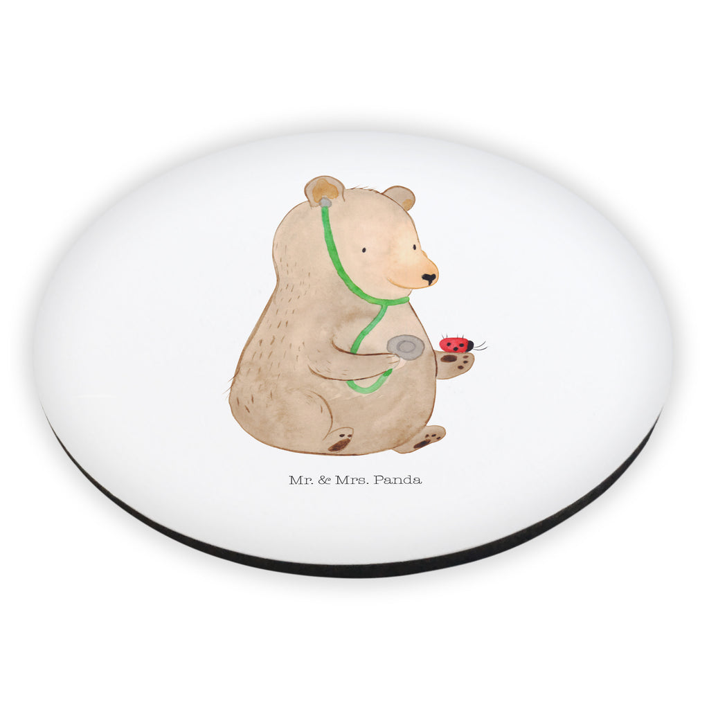 Rund Magnet Bär Arzt Kühlschrankmagnet, Pinnwandmagnet, Souvenir Magnet, Motivmagnete, Dekomagnet, Whiteboard Magnet, Notiz Magnet, Kühlschrank Dekoration, Bär, Teddy, Teddybär, Arzt, Ärztin, Doktor, Professor, Doktorin, Professorin