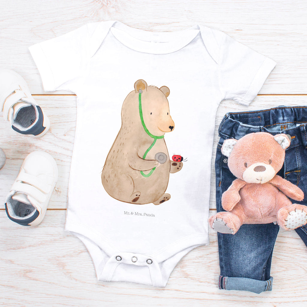 Organic Baby Body Bär Arzt Babykleidung, Babystrampler, Strampler, Wickelbody, Baby Erstausstattung, Junge, Mädchen, Bär, Teddy, Teddybär, Arzt, Ärztin, Doktor, Professor, Doktorin, Professorin