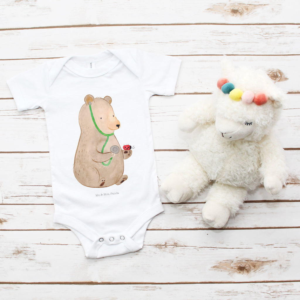 Organic Baby Body Bär Arzt Babykleidung, Babystrampler, Strampler, Wickelbody, Baby Erstausstattung, Junge, Mädchen, Bär, Teddy, Teddybär, Arzt, Ärztin, Doktor, Professor, Doktorin, Professorin