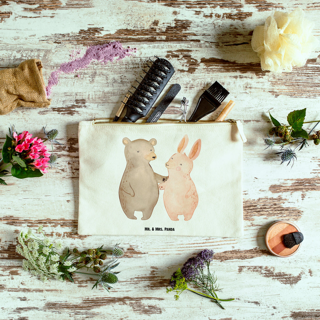 Schminktasche Bär Hase Umarmen Schminktasche, Kosmetiktasche, Kosmetikbeutel, Stiftemäppchen, Etui, Federmappe, Makeup, XXL, Schminketui, Kosmetiketui, Schlamperetui, Liebe, Partner, Freund, Freundin, Ehemann, Ehefrau, Heiraten, Verlobung, Heiratsantrag, Liebesgeschenk, Jahrestag, Hocheitstag, Freunde, bester Freund, Hase, Bär, Bärchen, best friends