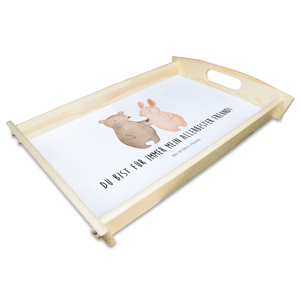 Serviertablett Bär Hase Umarmen Tablett, Holztablett, Küchentablett, Dekotablett, Frühstückstablett, Liebe, Partner, Freund, Freundin, Ehemann, Ehefrau, Heiraten, Verlobung, Heiratsantrag, Liebesgeschenk, Jahrestag, Hocheitstag, Freunde, bester Freund, Hase, Bär, Bärchen, best friends