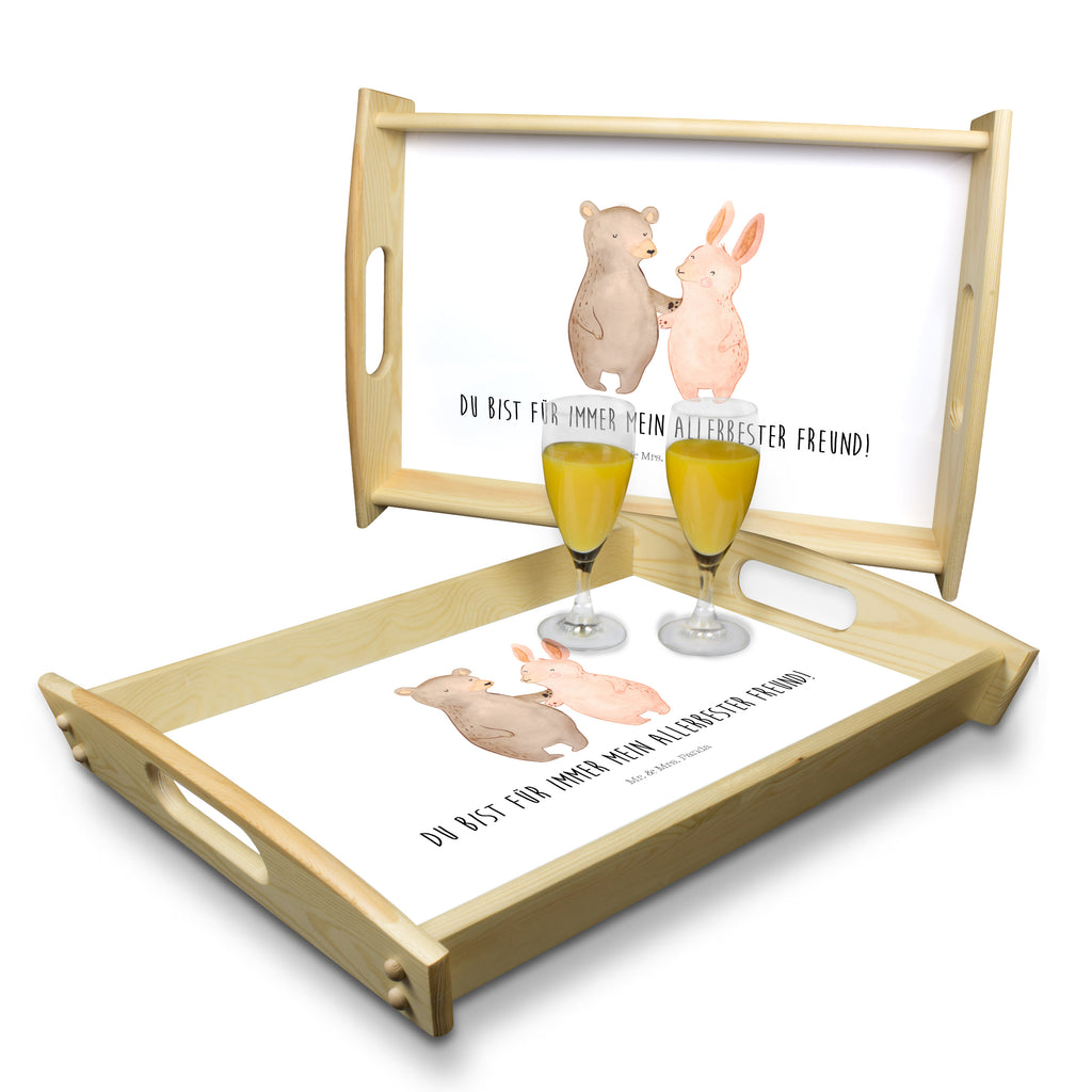 Serviertablett Bär Hase Umarmen Tablett, Holztablett, Küchentablett, Dekotablett, Frühstückstablett, Liebe, Partner, Freund, Freundin, Ehemann, Ehefrau, Heiraten, Verlobung, Heiratsantrag, Liebesgeschenk, Jahrestag, Hocheitstag, Freunde, bester Freund, Hase, Bär, Bärchen, best friends