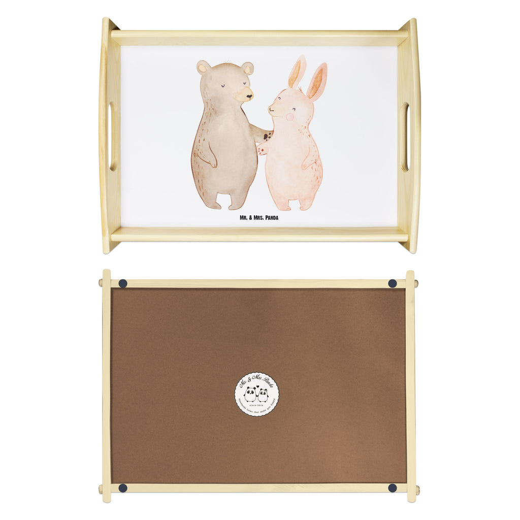 Serviertablett Bär Hase Umarmen Tablett, Holztablett, Küchentablett, Dekotablett, Frühstückstablett, Liebe, Partner, Freund, Freundin, Ehemann, Ehefrau, Heiraten, Verlobung, Heiratsantrag, Liebesgeschenk, Jahrestag, Hocheitstag, Freunde, bester Freund, Hase, Bär, Bärchen, best friends
