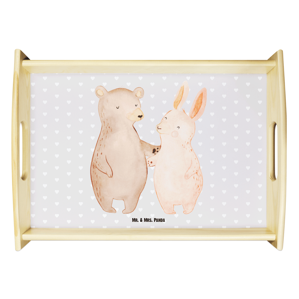 Serviertablett Bär Hase Umarmen Tablett, Holztablett, Küchentablett, Dekotablett, Frühstückstablett, Liebe, Partner, Freund, Freundin, Ehemann, Ehefrau, Heiraten, Verlobung, Heiratsantrag, Liebesgeschenk, Jahrestag, Hocheitstag, Freunde, bester Freund, Hase, Bär, Bärchen, best friends